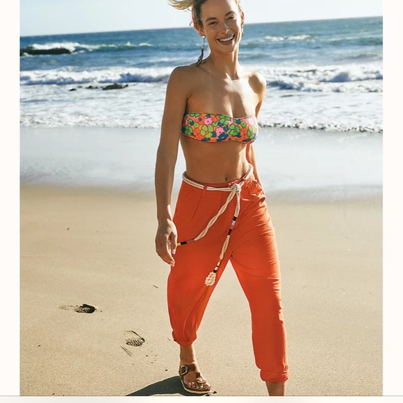 Free People Free In You Pull On Trousers in orange - Picture 3 of 5